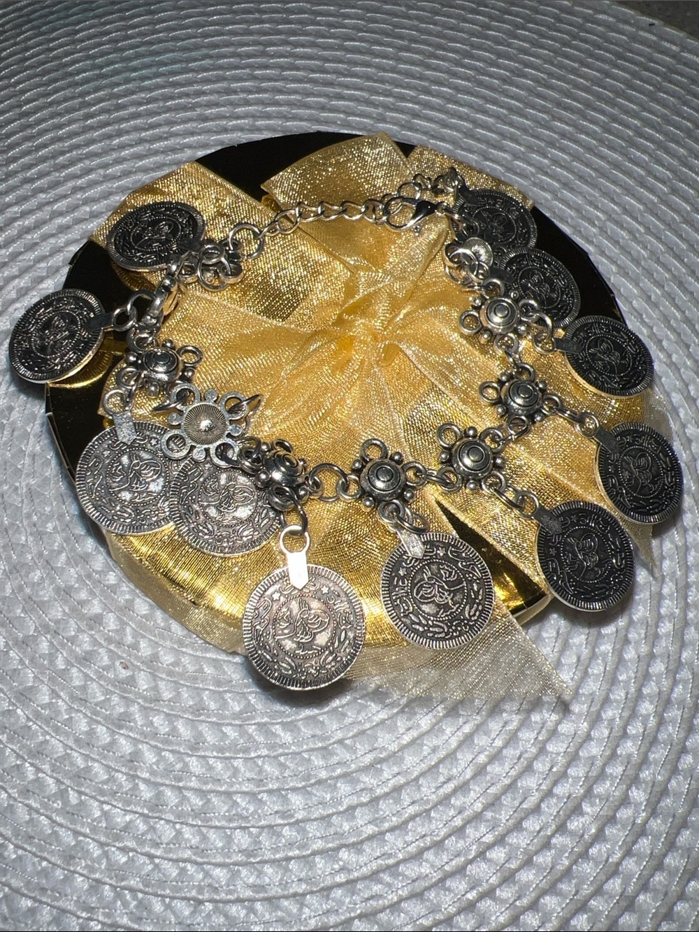 Silver Coin Charm Bracelet - Women's Jewelry